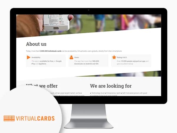 VirtualCards Business-Landingpage — UI / UX Design, Entwicklung, Landing Page, B2B · by Level UI