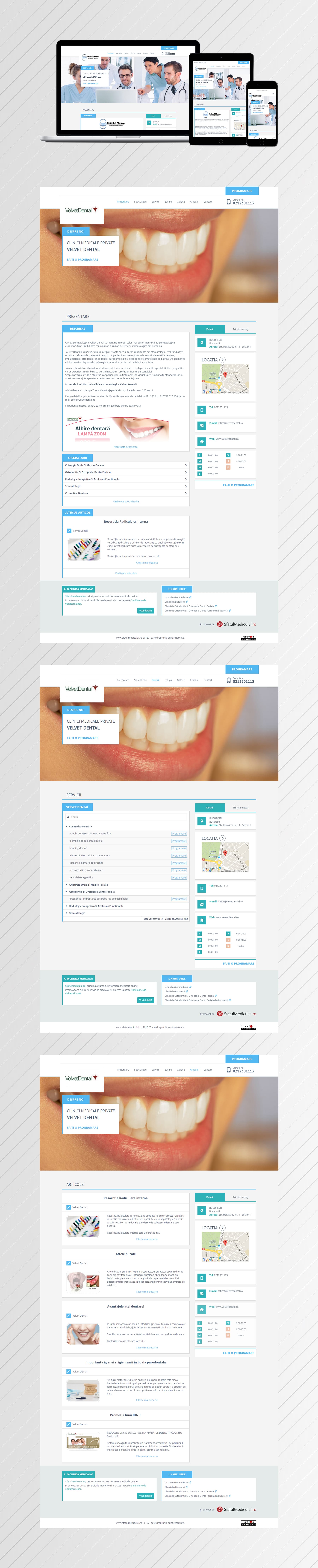 SFM.ro Responsive Minisites — UI/UX-Design & Frontend-Entwicklung project by Level UI for Sfatulmedicului.ro (Medlife)