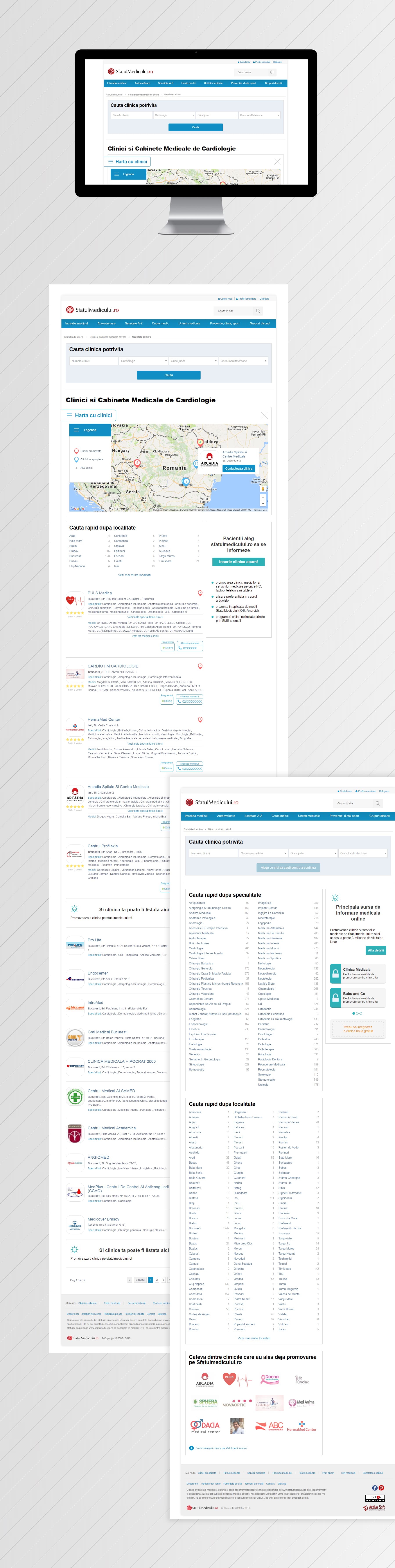 Search with Maps API — UI/UX-Design & Frontend-Entwicklung project by Level UI for Sfatulmedicului.ro (Medlife)