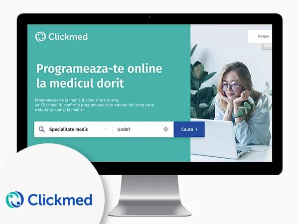 Clickmed — UI / UX Design, Entwicklung, Gesundheitswesen, SCSS, SEO · by Level UI