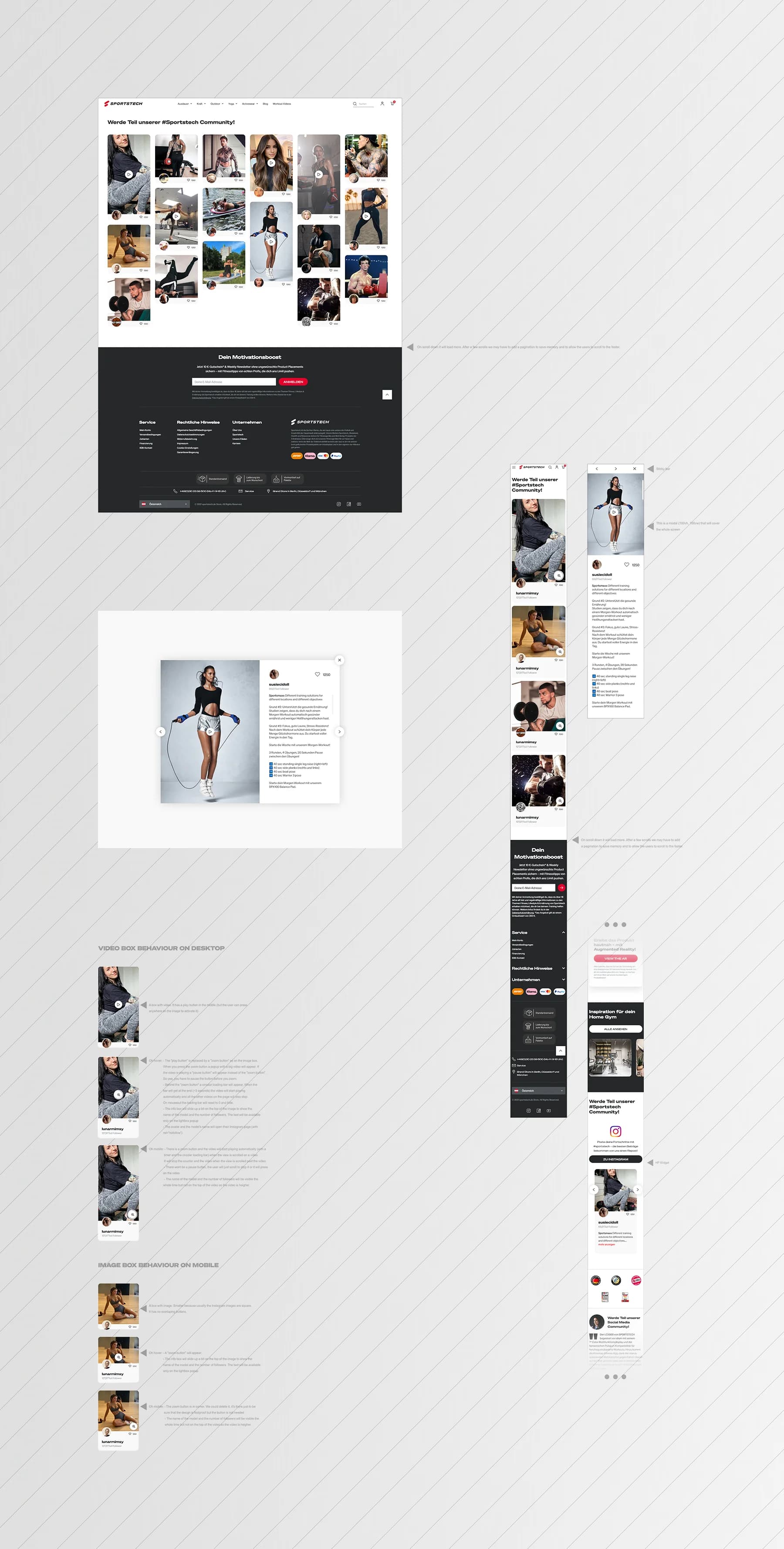 Instagram-Community-Feed — UI / UX-Design & Frontend-Entwicklung project by Level UI for Sportstech
