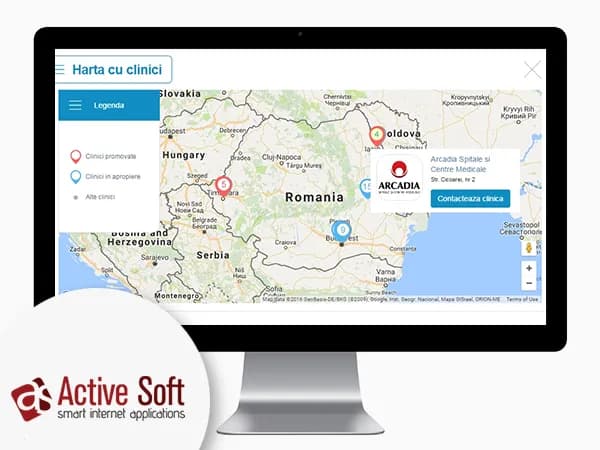 Suche mit Maps-API — UI / UX Design, Entwicklung, Maps API, Gesundheitswesen, JavaScript · by Level UI