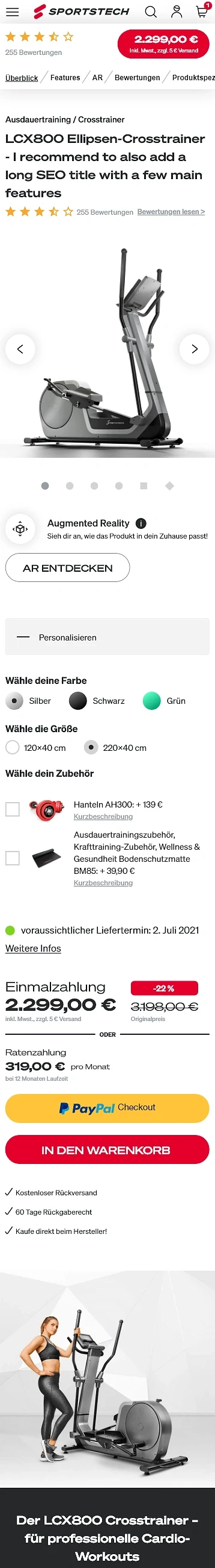 Magento 2 Sportstech Produktlistenseite — Sportstech · by Level UI